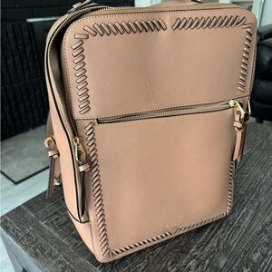 Calpak Tan Structured Backpack Laptop Travel Bag Neutral Minimal Style